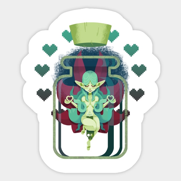 Bottled Fairy Sticker by glenbrogan